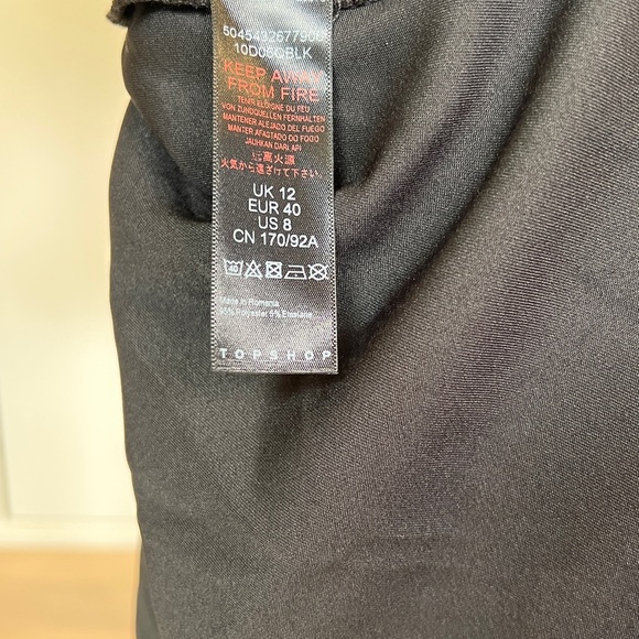 Topshop Silk Slip Black Dress Size 12 - Picture 6 of 7